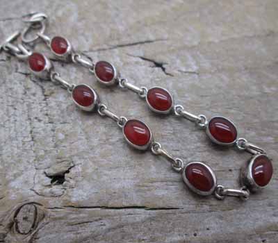 Native American Link Bracelet Garnet